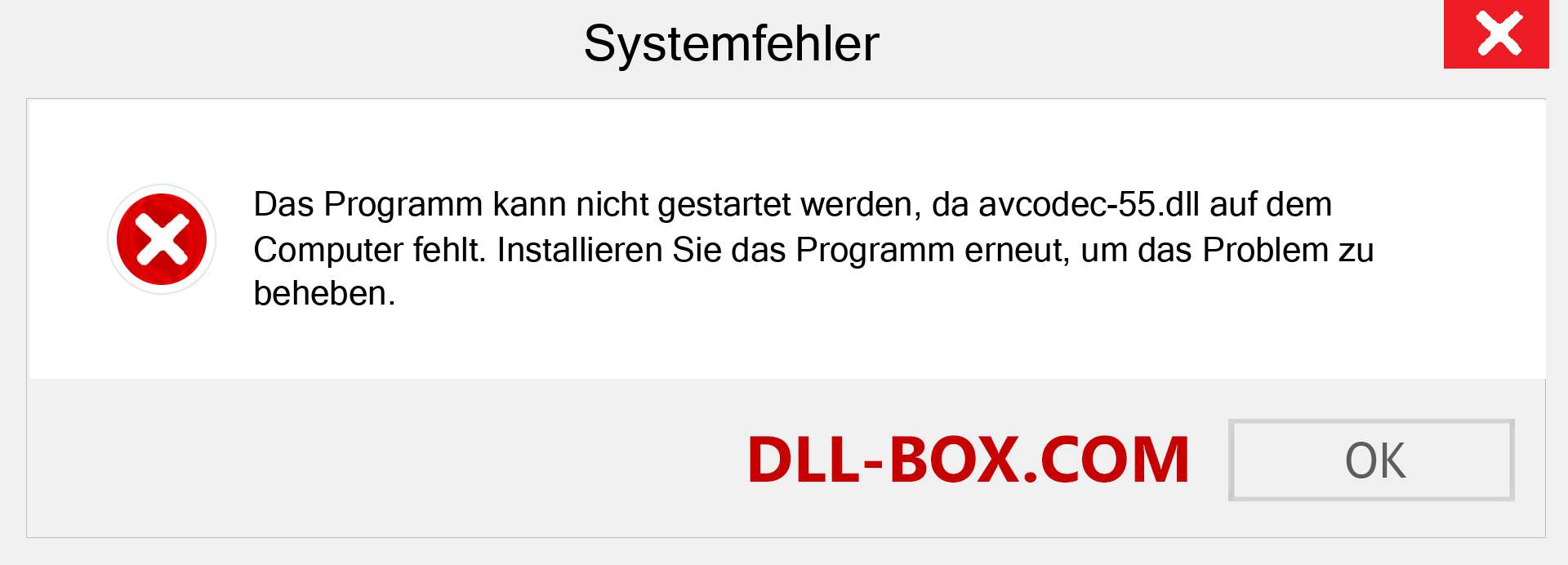 avcodec-55.dll-Datei fehlt?. Download für Windows 7, 8, 10 - Fix avcodec-55 dll Missing Error unter Windows, Fotos, Bildern